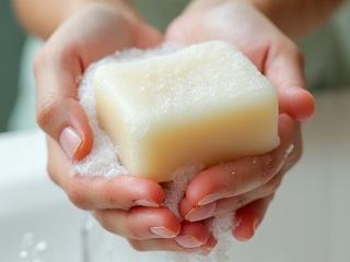 Hand washing with gentle soap lather